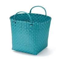Recycled Polypropylene Strap Weave Basket - Blue - Medium (Dia. 33 x H25 cm)