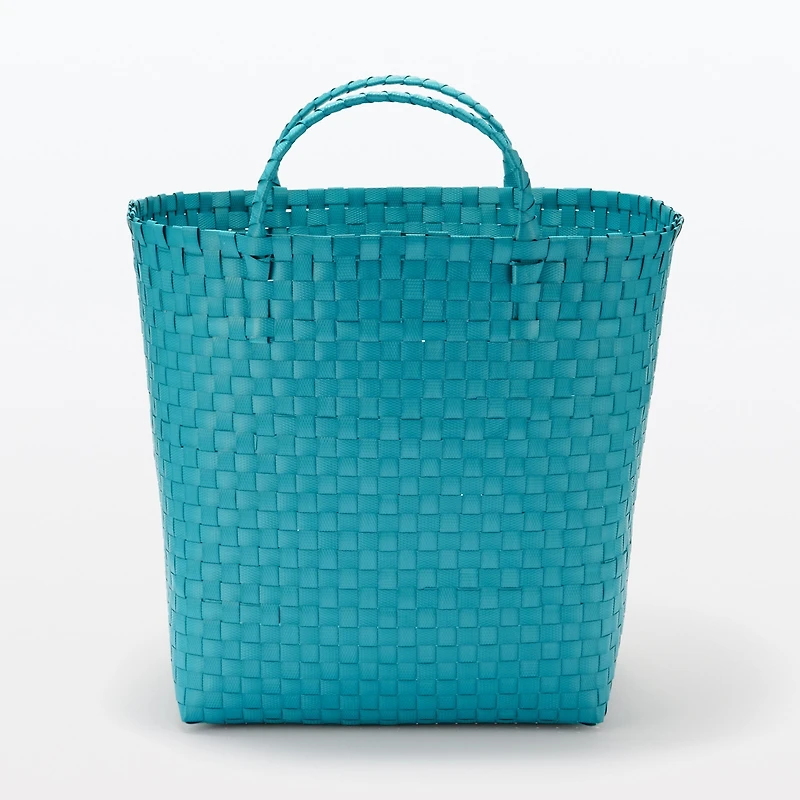 Recycled Polypropylene Strap Weave Basket - Blue - Large (Dia. 40 x H32 cm)