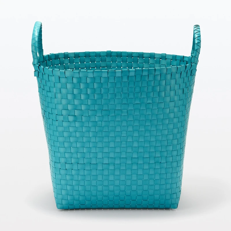 Recycled Polypropylene Strap Weave Basket - Blue - Large (Dia. 40 x H32 cm)
