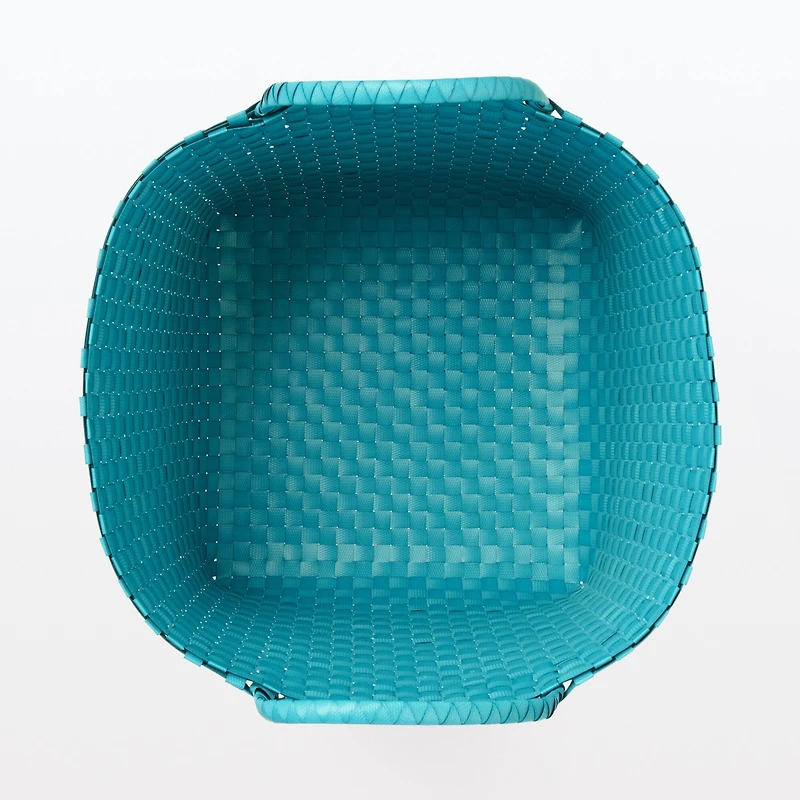 Recycled Polypropylene Strap Weave Basket - Blue - Large (Dia. 40 x H32 cm)