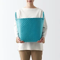 Recycled Polypropylene Strap Weave Basket - Blue - Large (Dia. 40 x H32 cm)