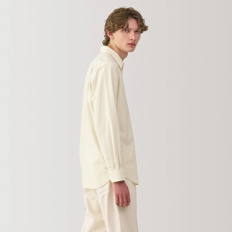 Labo Men's Brushed Cotton Twill Regular Collar Shirt