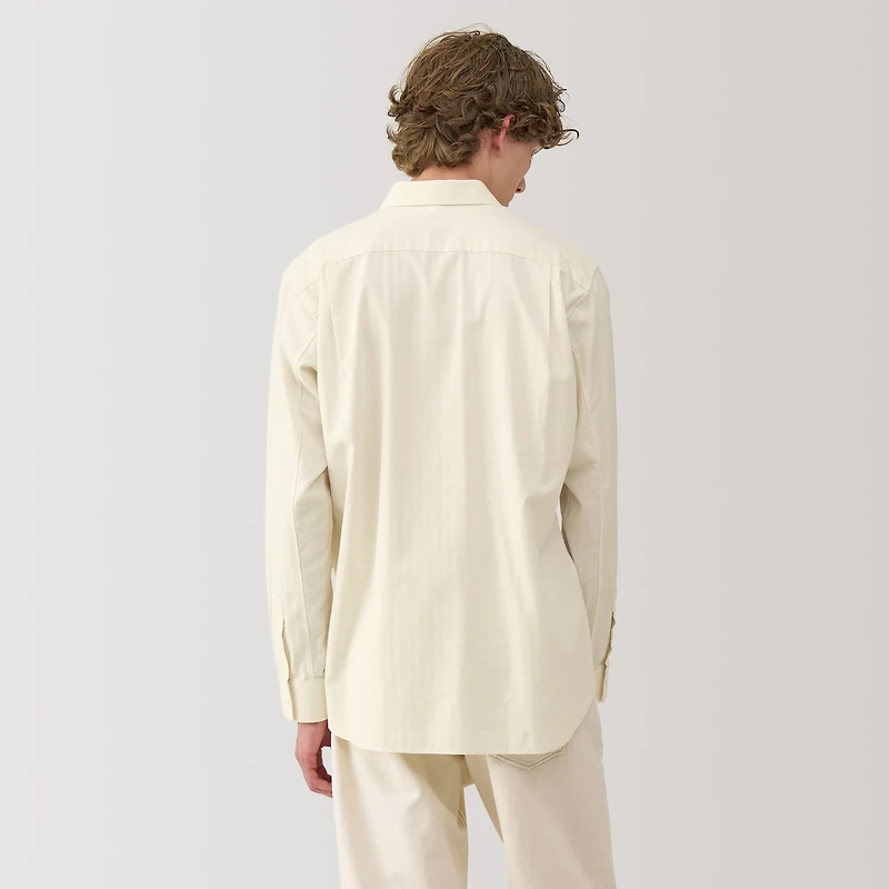 Labo Men's Brushed Cotton Twill Regular Collar Shirt