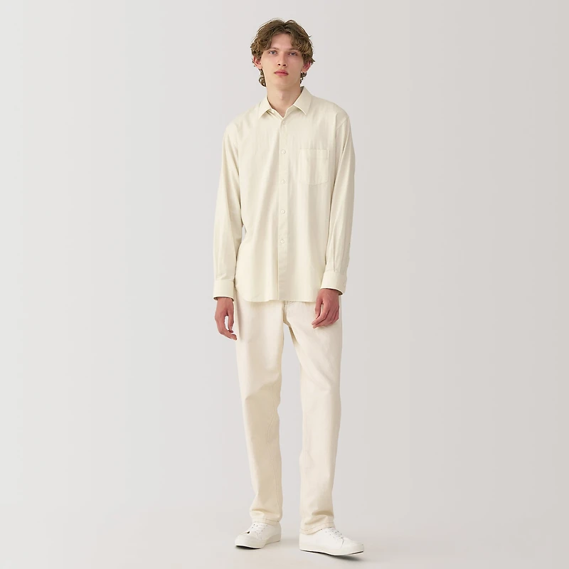 Labo Men's Brushed Cotton Twill Regular Collar Shirt