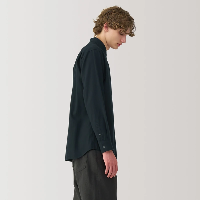 Labo Men's Brushed Cotton Twill Regular Collar Shirt