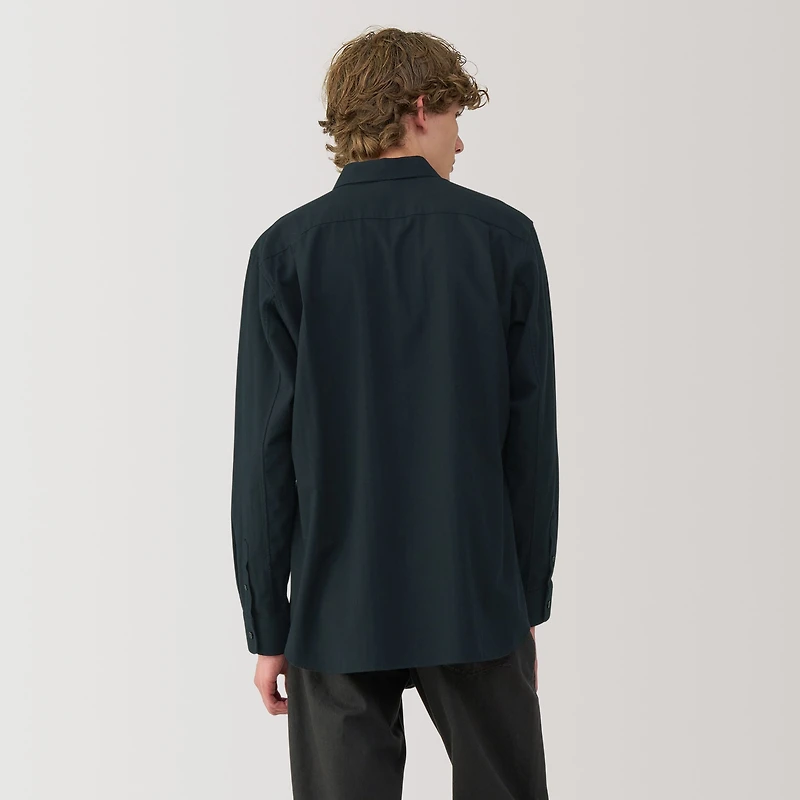 Labo Men's Brushed Cotton Twill Regular Collar Shirt
