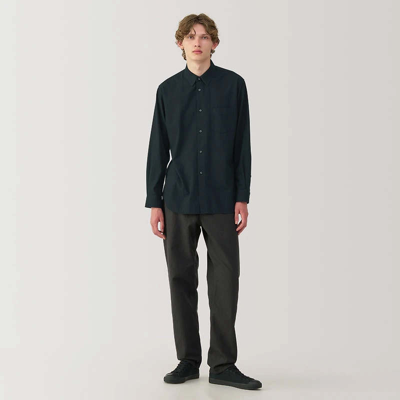 Labo Men's Brushed Cotton Twill Regular Collar Shirt