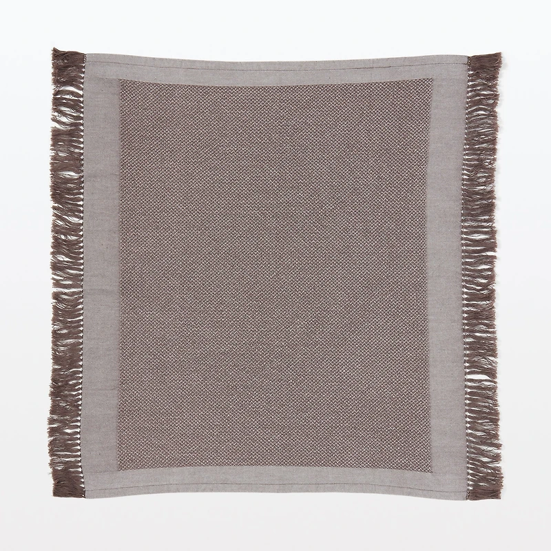 Indian Cotton Multipurpose Cloth with Fringes - Brown
