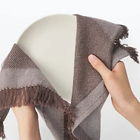 Indian Cotton Multipurpose Cloth with Fringes - Brown