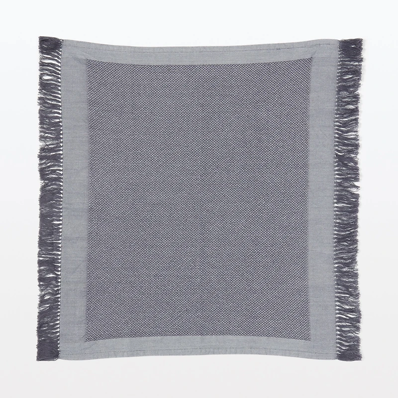 Indian Cotton Multipurpose Cloth with Fringes - Charcoal Gray