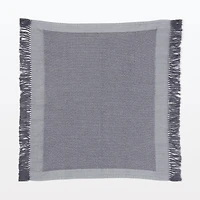 Indian Cotton Multipurpose Cloth with Fringes - Charcoal Gray