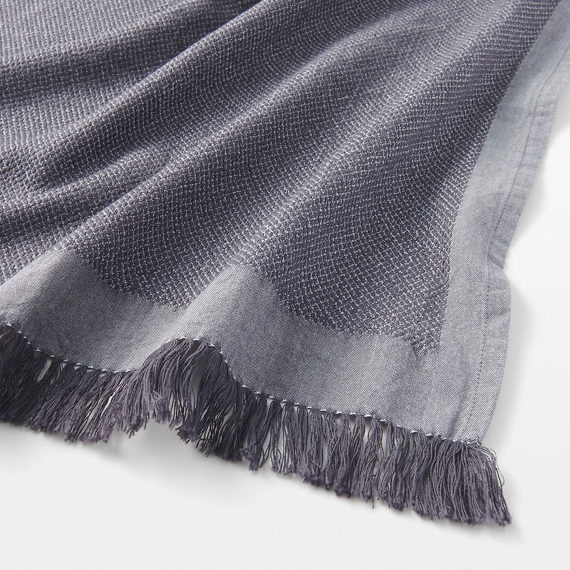 Indian Cotton Multipurpose Cloth with Fringes - Charcoal Gray