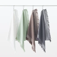 Indian Cotton Multipurpose Cloth with Fringes - Charcoal Gray