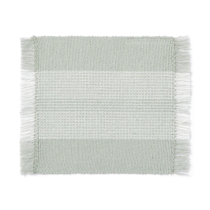 Indian Cotton Rib Coaster - Light Green