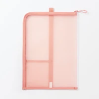 Nylon Mesh Vertical Document Case - Pink