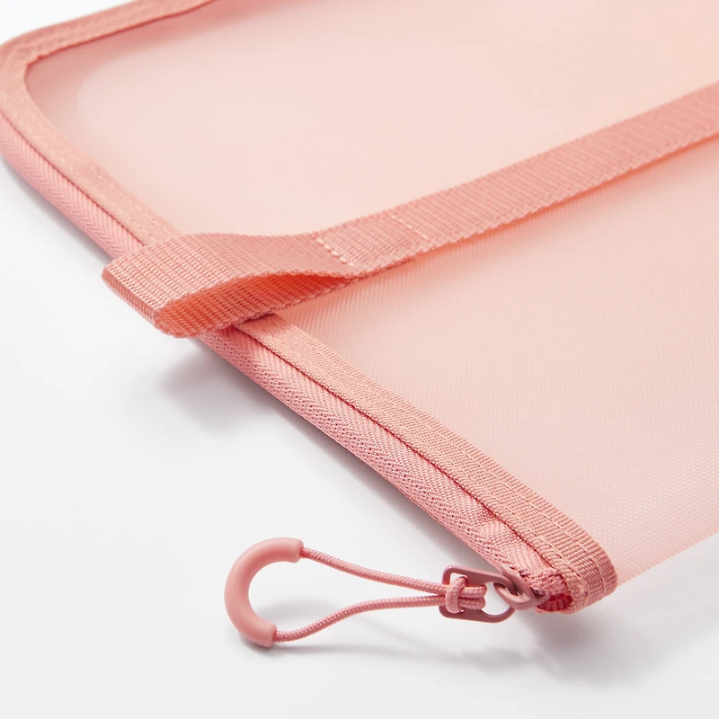 Nylon Mesh Vertical Document Case - Pink