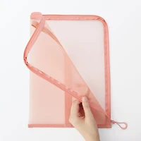 Nylon Mesh Vertical Document Case - Pink