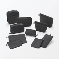 Wrinkled Nylon Wide-Opening Pouch