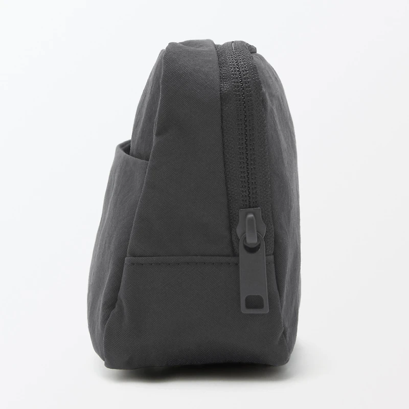 Wrinkled Nylon Wide-Opening Pouch - Large