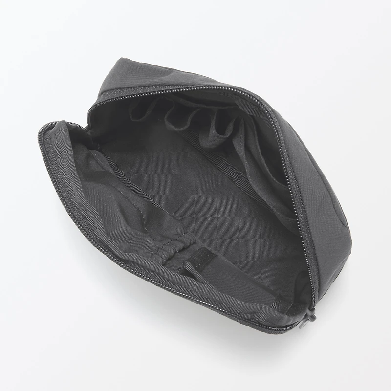Wrinkled Nylon Wide-Opening Pouch - Large