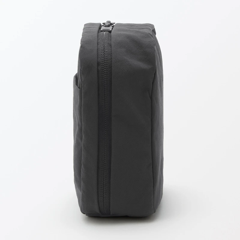 Wrinkled Nylon Wide-Opening Pouch - Square