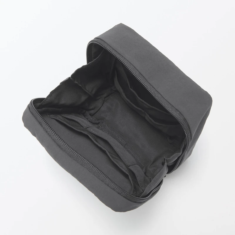 Wrinkled Nylon Wide-Opening Pouch - Square