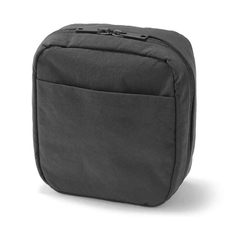 Wrinkled Nylon Wide-Opening Pouch - Square