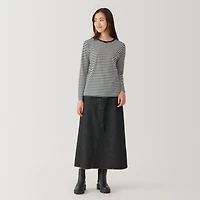 Women's Jersey Crew Neck Long Sleeve Striped T-Shirt