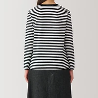 Women's Jersey Crew Neck Long Sleeve Striped T-Shirt