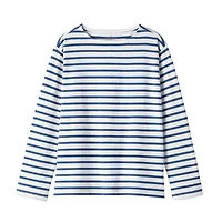 Women's Heavy Weight Boat Neck Long Sleeve Striped T-Shirt