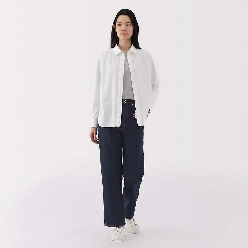 Kapok Blend Denim Straight Pants