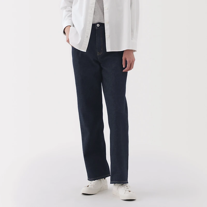 Kapok Blend Denim Straight Pants