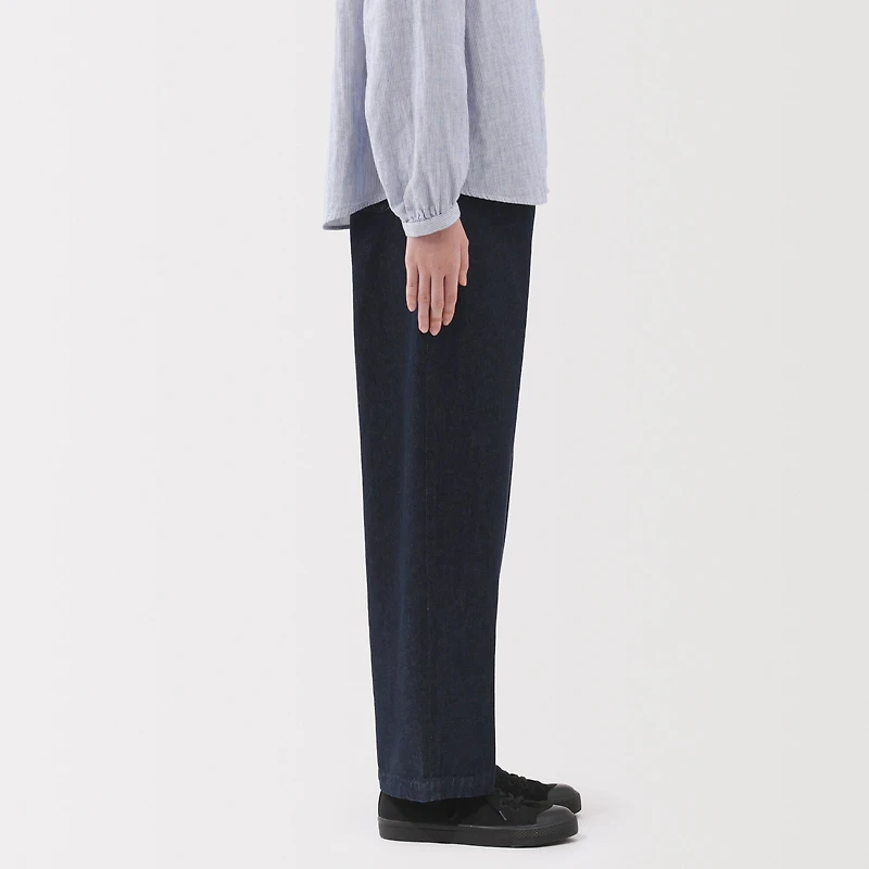 Women's Kapok Blend Denim Wide Tapered Pants