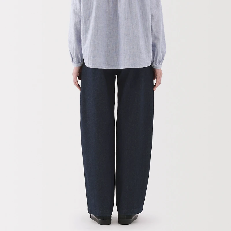 Women's Kapok Blend Denim Wide Tapered Pants