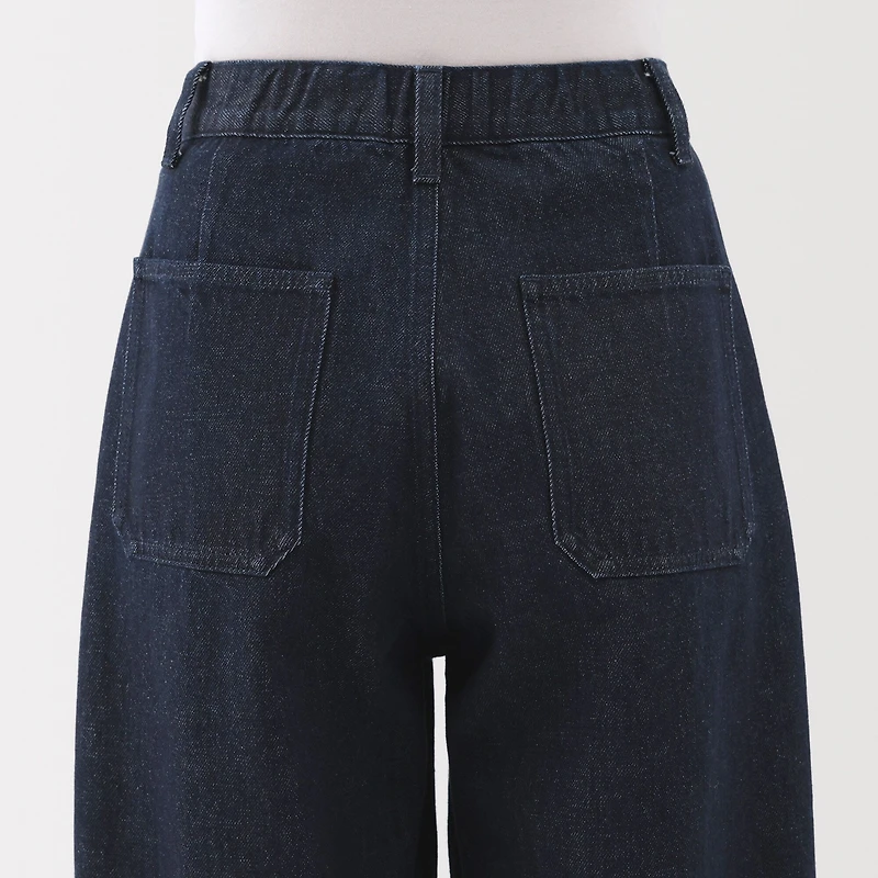 Women's Kapok Blend Denim Wide Tapered Pants