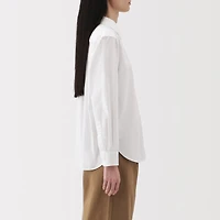 Women's Washed Broadcloth Regular Collar Long Sleeve Shirt