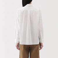 Women's Washed Broadcloth Regular Collar Long Sleeve Shirt