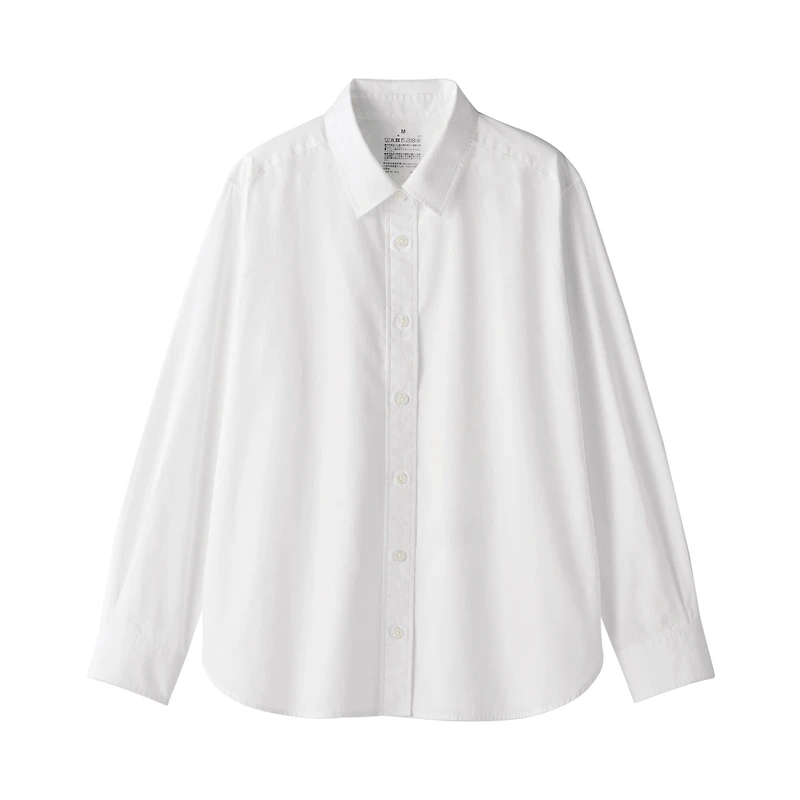 Women's Washed Broadcloth Regular Collar Long Sleeve Shirt