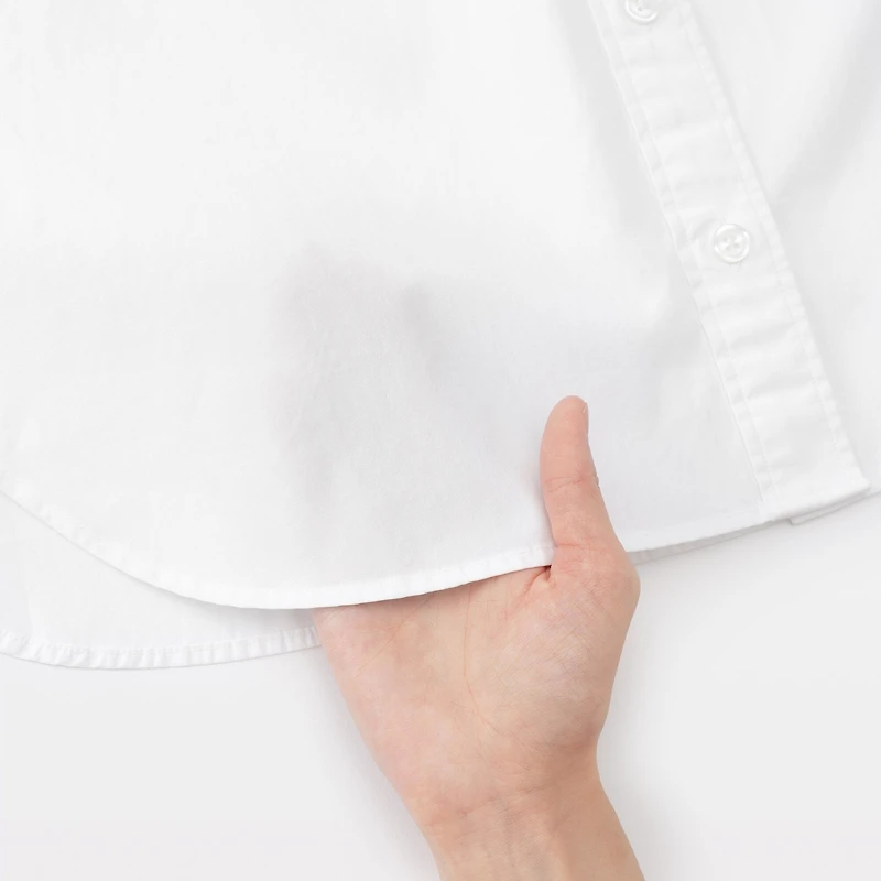 Women's Washed Broadcloth Regular Collar Long Sleeve Shirt