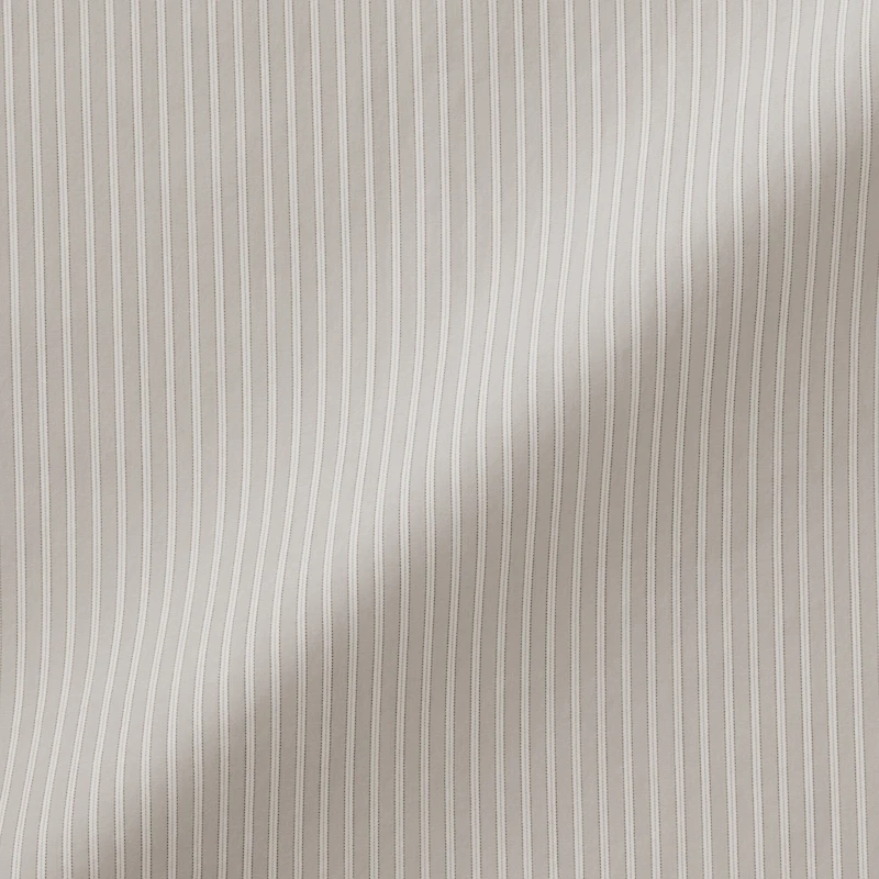 Women's Washed Broadcloth Regular Collar Long Sleeve Striped Shirt