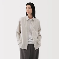 Women's Washed Broadcloth Regular Collar Long Sleeve Striped Shirt