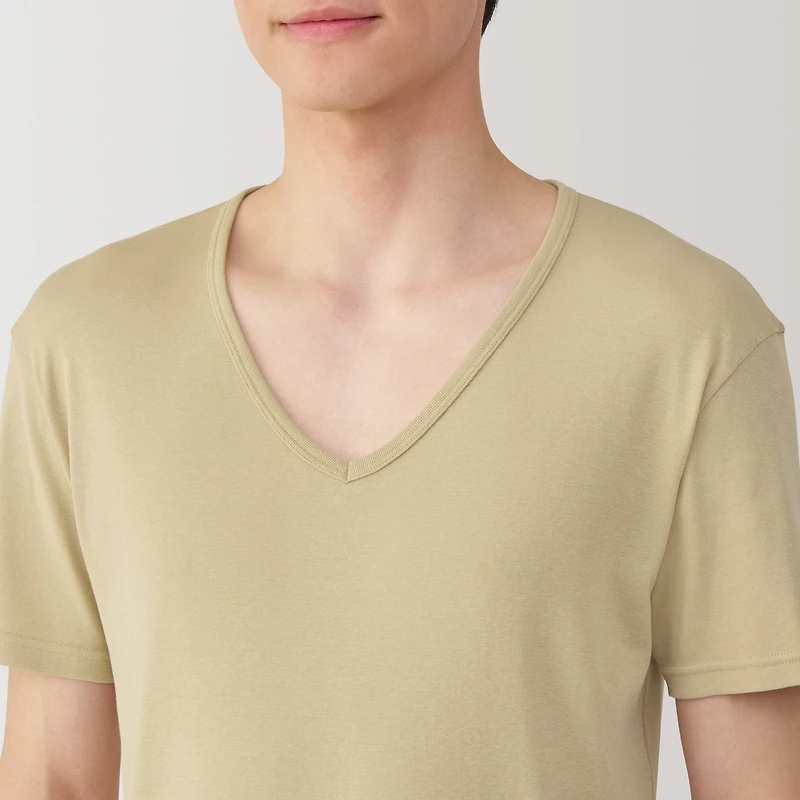 Men's Moisture-Wicking Cotton V-Neck Short Sleeve T-Shirt