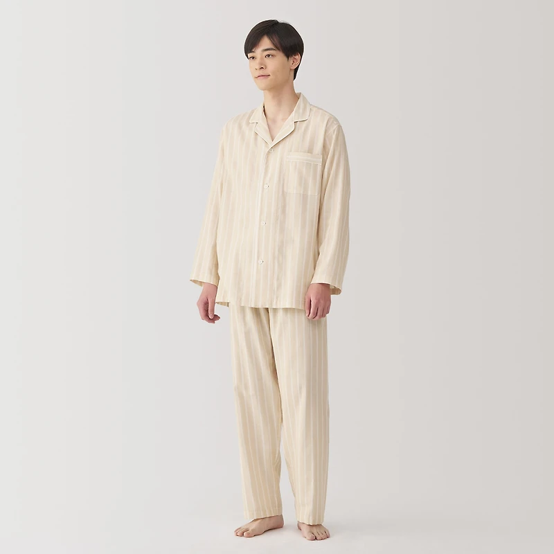 Men's Side Seamless Double Gauze Pajamas