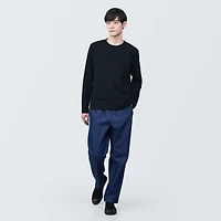 Men's Washed Jersey Crew Neck Long Sleeve T-Shirt