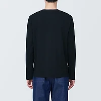Men's Washed Jersey Crew Neck Long Sleeve T-Shirt