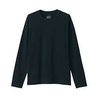 Men's Washed Jersey Crew Neck Long Sleeve T-Shirt