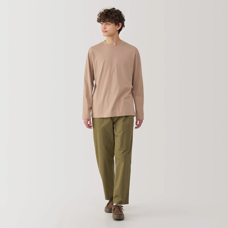 Men's Washed Jersey Crew Neck Long Sleeve T-Shirt