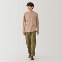 Men's Washed Jersey Crew Neck Long Sleeve T-Shirt