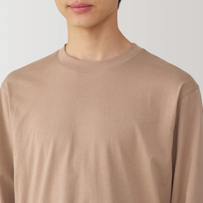 Men's Washed Jersey Crew Neck Long Sleeve T-Shirt