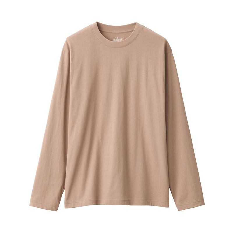 Men's Washed Jersey Crew Neck Long Sleeve T-Shirt